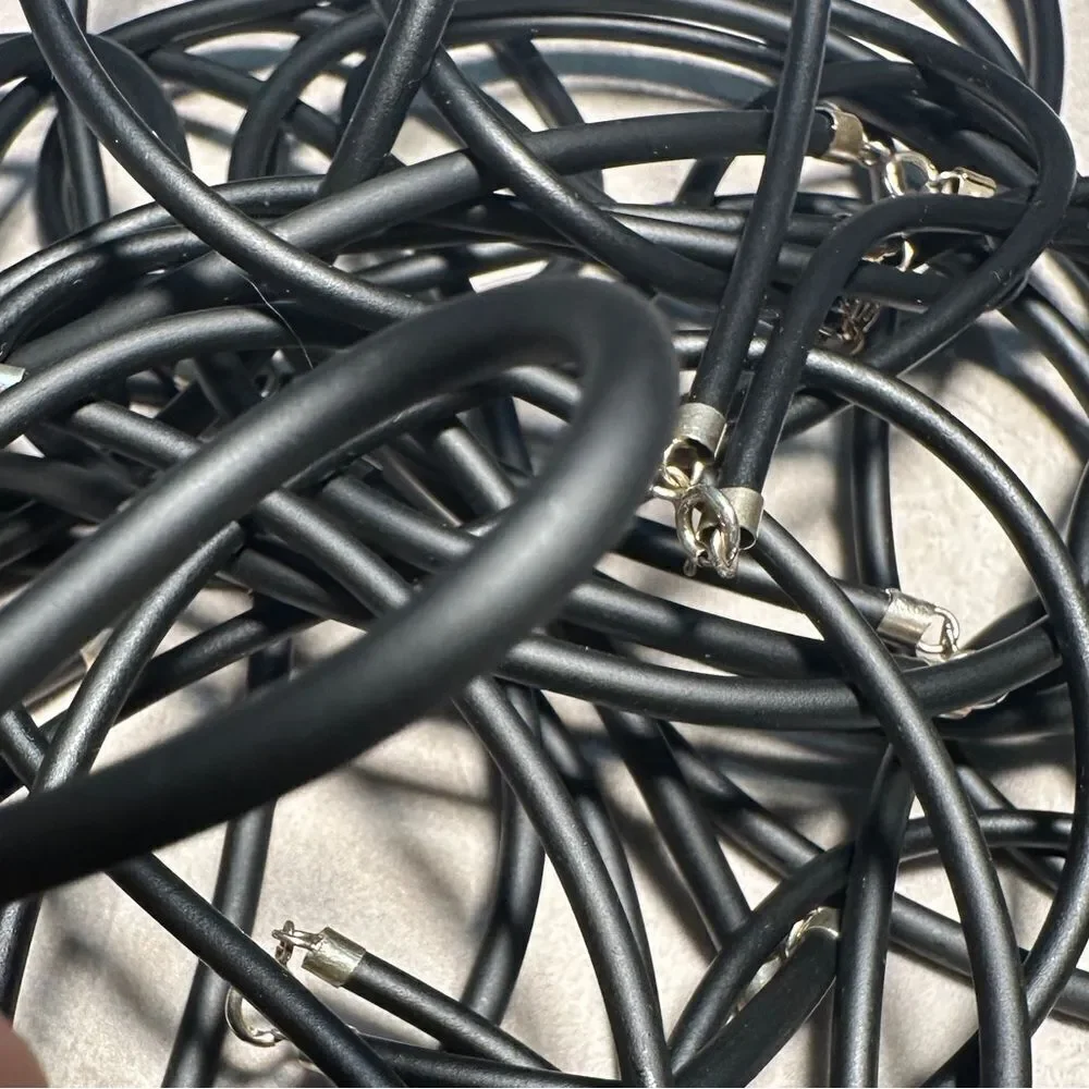 24” Black Cord Necklace - Unisex | 925 Silver Clasp Minimalist Great for Men